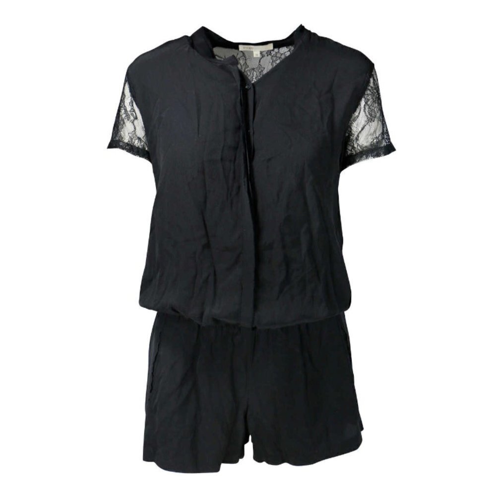 MAJE Black Silk and Lace Adriatique Shorts Evening Romper Size 36